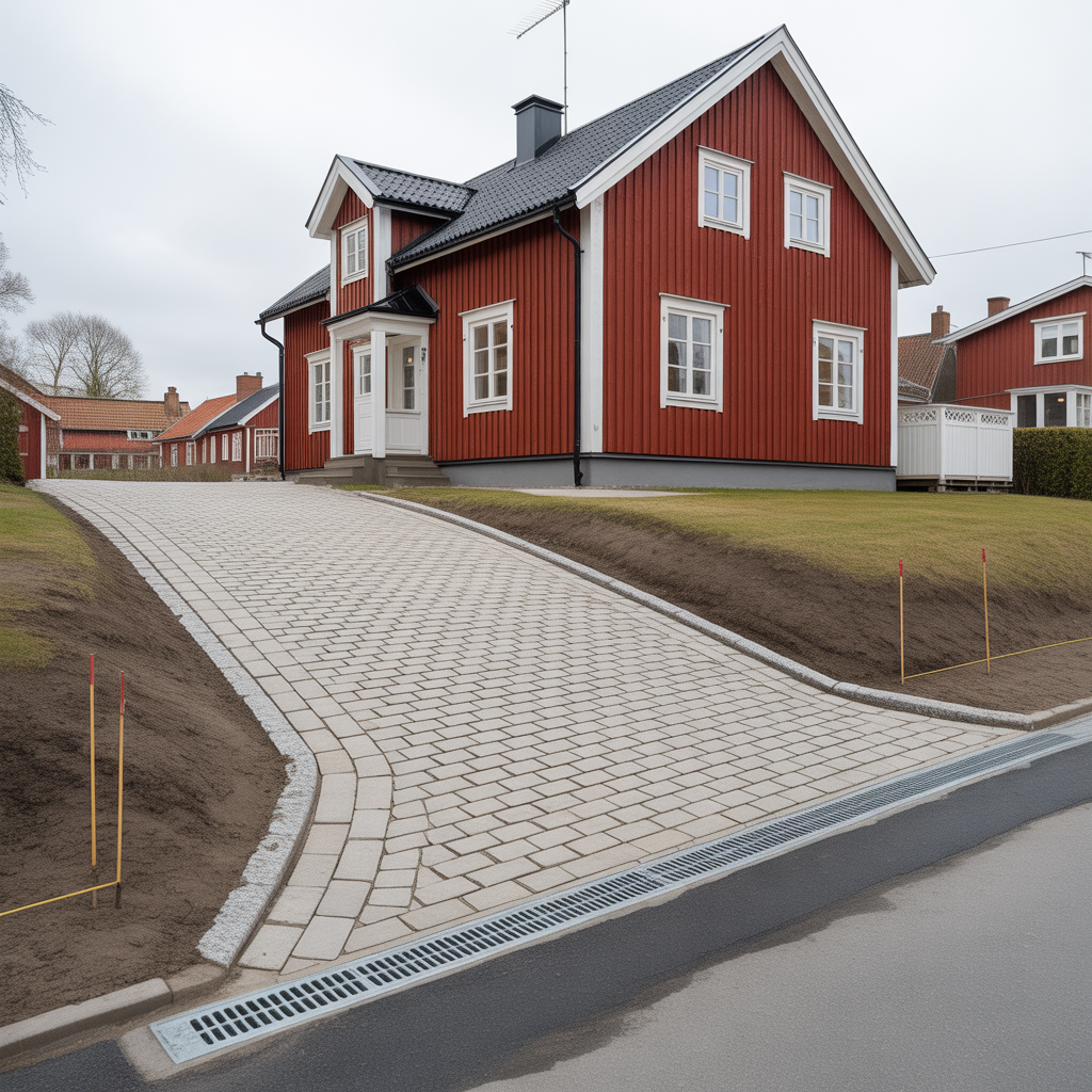 bygglov for stenlagd uppfart regler marknivaer och dagvatten